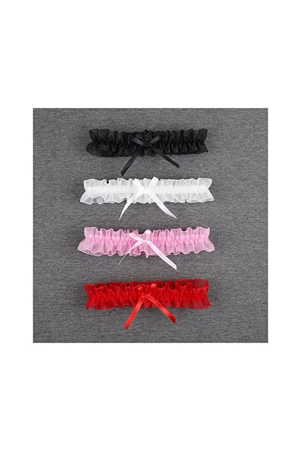 ACiyD Mesdames Bow Jambe Verrouiller Sexy Lingerie Dentelle Jarretière Arc Jambe Verrouiller Mariage Jarretière Mariée Cospla