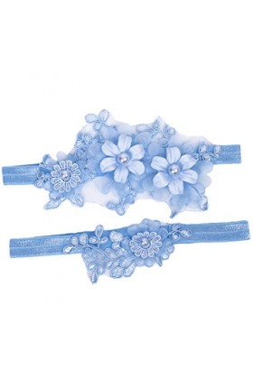 ACiyD Ceinture 2pcs Jarretelles de mariée Ceintures Dentelle Perle incrusté Bande de Jambe Florale pour la fête de Mariage Bl