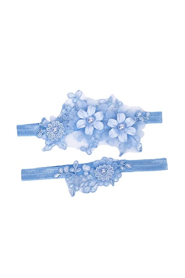 ACiyD Ceinture 2pcs Jarretelles de mariée Ceintures Dentelle Perle incrusté Bande de Jambe Florale pour la fête de Mariage Bl