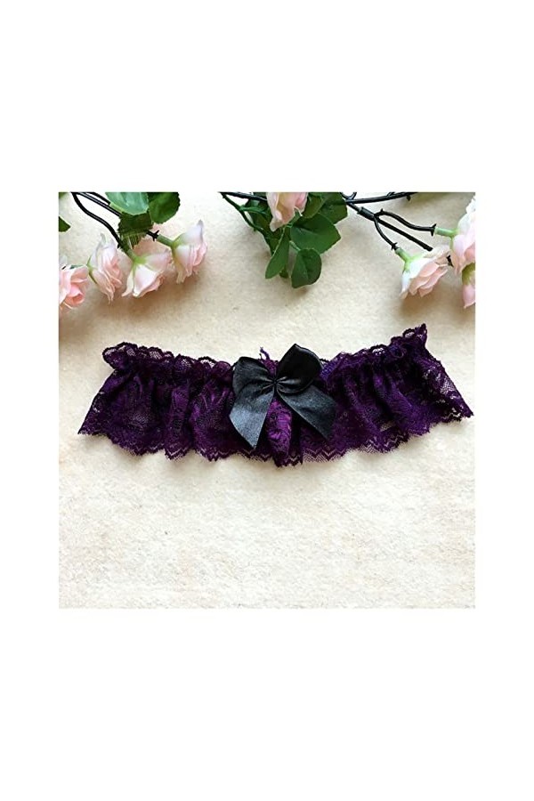 ACiyD 2pcs / Set jarretière de Mariage en Dentelle brodé Floral Sexy jarretière Dames/Anneaux de Cuisse de mariée Couleur : 