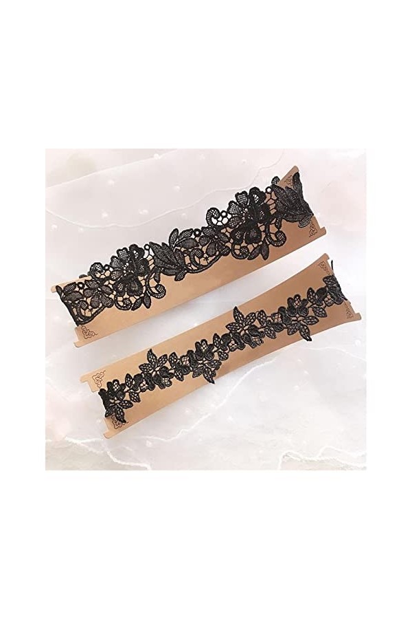 ACiyD 2pcs / Set jarretière de Mariage en Dentelle brodé Floral Sexy jarretière Dames/Anneaux de Cuisse de mariée Couleur : 