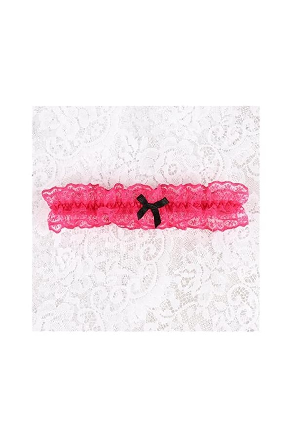 Dames Bow Jambe Verrouillage Sexy Lingerie Dentelle Jarretière Arc Jambe Verrouillage Mariage Jarretière Mariée Cosplay Bas C