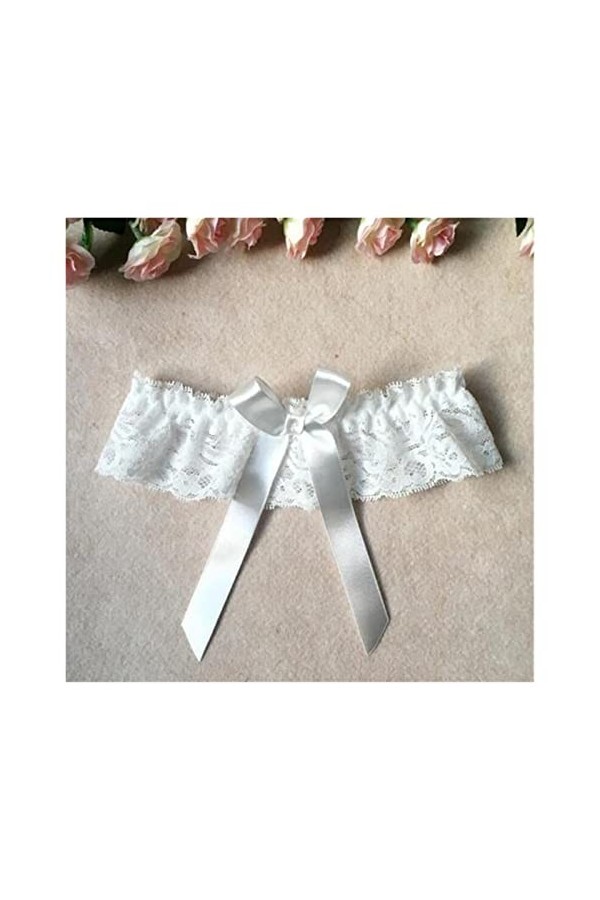 Dames Bow Jambe Verrouillage Sexy Lingerie Dentelle Jarretière Arc Jambe Verrouillage Mariage Jarretière Mariée Cosplay Bas C