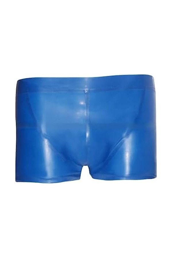 IDOBLO Rayures Bleues Et Blanches Deux Côtés Sexy Boxer en Latex sous-vêtements en Caoutchouc sous-vêtements,Couleur Personna