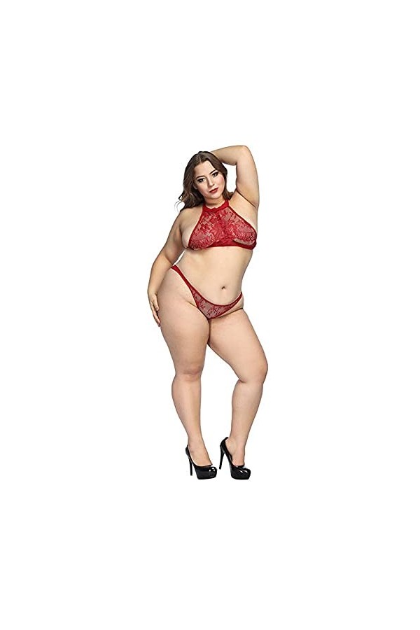 Ensemble de lingerie pour poupées pour femmes Transparent Ensemble de soutien-gorge sans fil Sous-vêtements en dentelle Femme