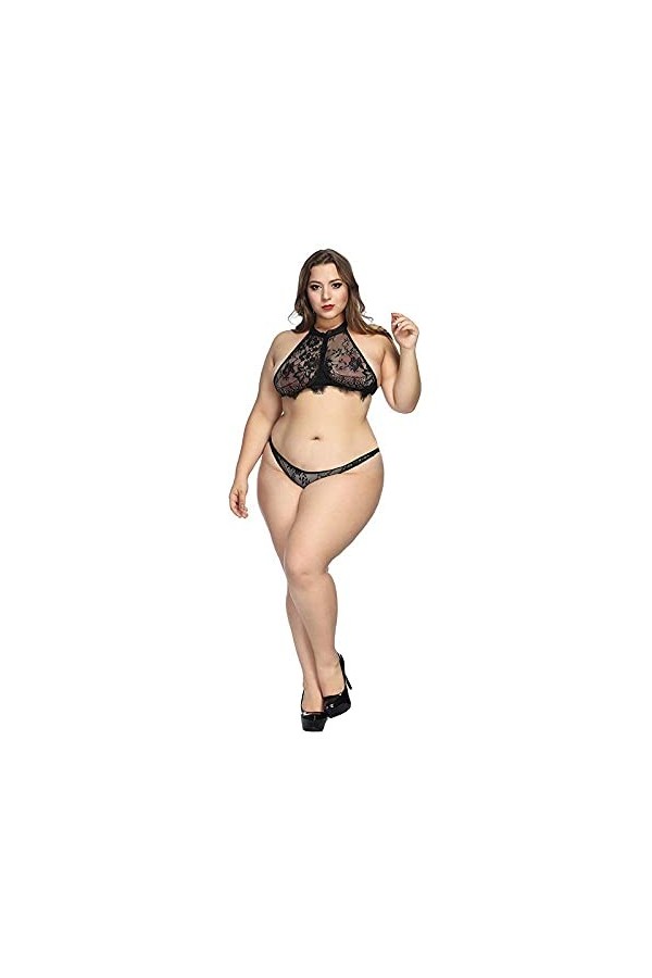 Ensemble de lingerie pour poupées pour femmes Transparent Ensemble de soutien-gorge sans fil Sous-vêtements en dentelle Femme