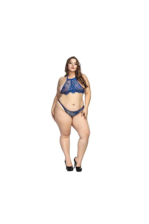 Ensemble de lingerie pour poupées pour femmes Transparent Ensemble de soutien-gorge sans fil Sous-vêtements en dentelle Femme