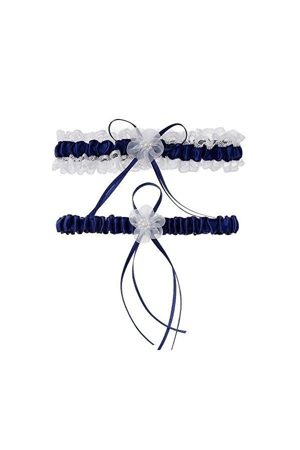 Floral dentelle mariage jarretière, accessoires de mariage de mariée sexy dentelle jambe anneau jarretière-black_One size, Ru