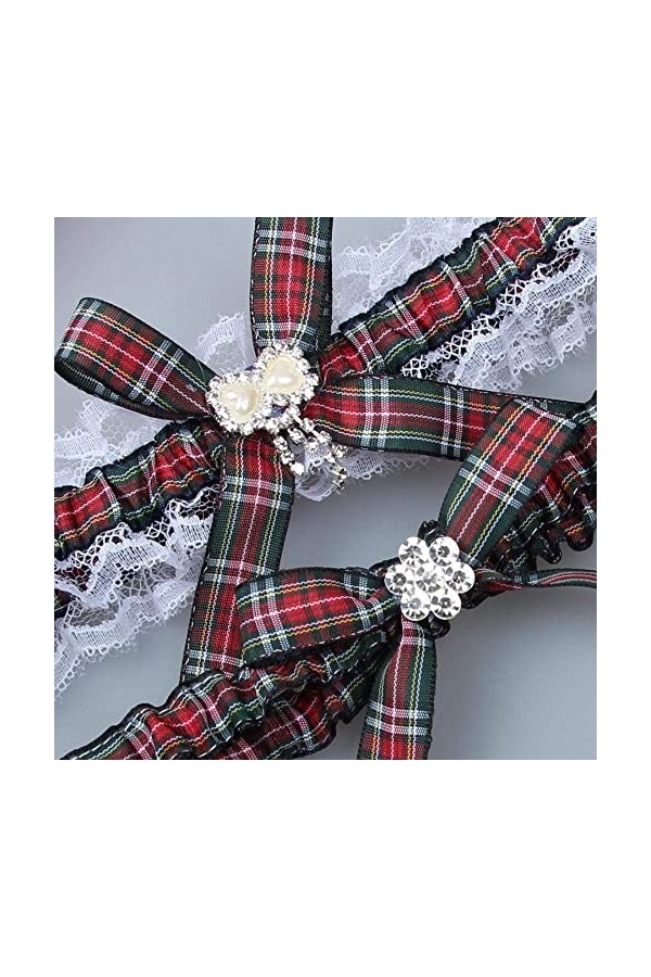 TONZN Jarretières en dentelle pour mariée, jambe de mariée avec porte-jarretelles en dentelle extensible - Comme indiqué sur 