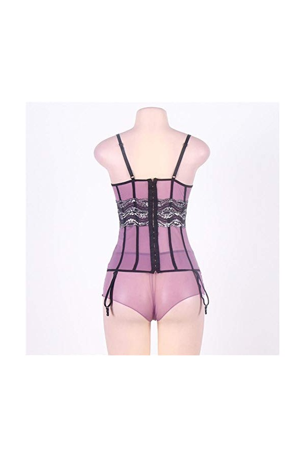 Pyjama Sexy Lenceria Lingerie Sexy Grandes Tailles Robe avec Jarretière Nuit Romantique Femmes Bodycon Mesh Sexy Babydoll Vi