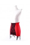 Générique Bas Sexy en Dentelle Rouge Porte-Jarretelles Grande Taille Porte-Jarretelles Noir Sexy avec 6 Sangles Clip pour Bas