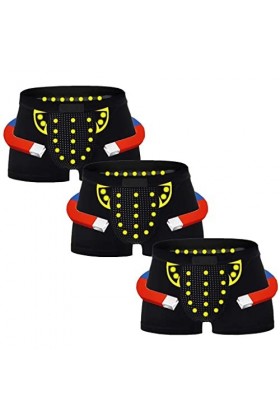 XSION Men Strong Magnetic Short De Soins De Santé De Thérapie Caleçon Confort Caleçon U-Pouch, 3/5/10-Packs Noir Color : 1