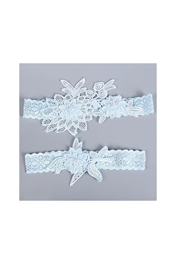 ACiyD Mariage Jarretière de mariée Satin Bow Strass Jarretière Sexy Dentelle Jarretière Cuisse verrouiller Couleur : Orange,