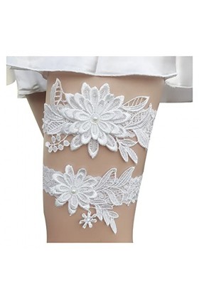 Jarretière De Mariage pour Les Mariées, Jarretière en Dentelle pour La Fête De Mariage, Anneau De Jambe Couleur: Beige Bei
