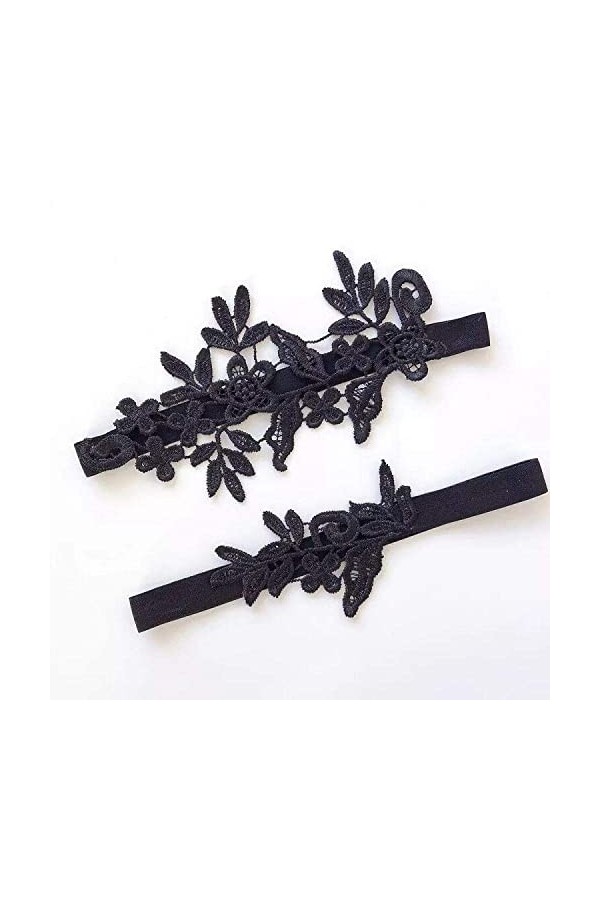 Jarretière en dentelle élastique sexy pour femme, jambes de mariée avec jarretière en dentelle élastique-bleu marine_Taille u