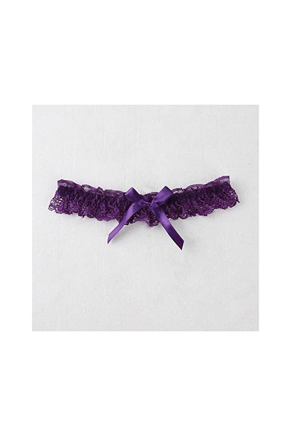 ACiyD Mesdames Bow Leg Anneaux Sexy Lingerie Dentelle Floral Jarretière Cuisse Jarretière Couleur : Violet, Taille : Taille 