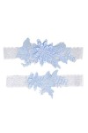 ceinture 2pcs Mariée Jarretière Dentelle Floral Perle Incrusté Élastique Jarretière Ceintures Ornements De Jambe pour La Céré