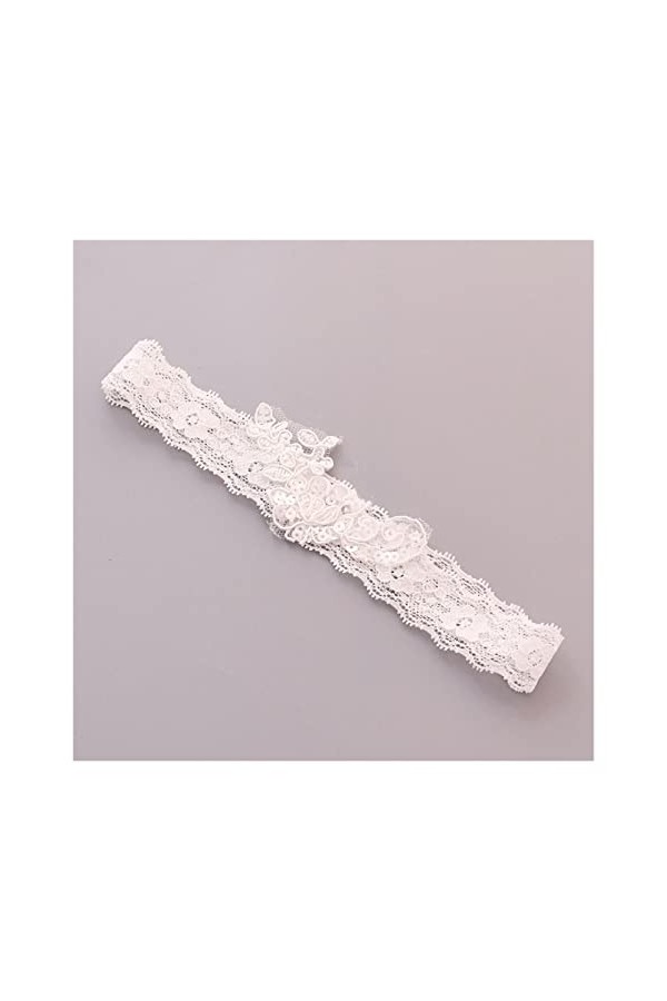 ACiyD Doux Femmes Fille Dentelle Jarretières Floral Bowknot Fête De Mariage Jarretière De Jambe De Mariée Couleur: Blanc B