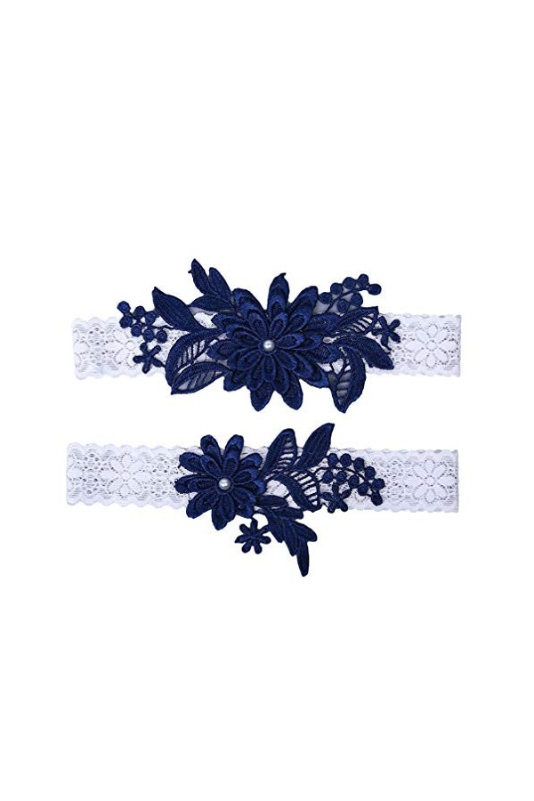 ACiyD Ceinture 1 Paire Mariage Tissu jarretière Fleur Perle Jambe Anneau Ceinture mariée Robe Accessoires