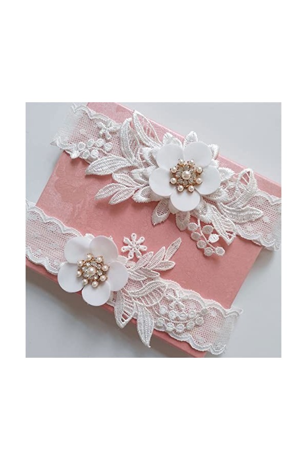 Jarretière de Mariage pour Mariées Mariée Jarretière de Jambe de Mariage Ensemble de Ceinture de Jarretière en Dentelle de Ma