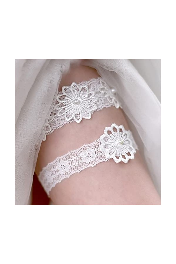 ACiyD Jarretière de Mariage pour Les mariées Mariage Nuptiale Bal jarretière en Dentelle mariée jarretière Ceintures pour Mar