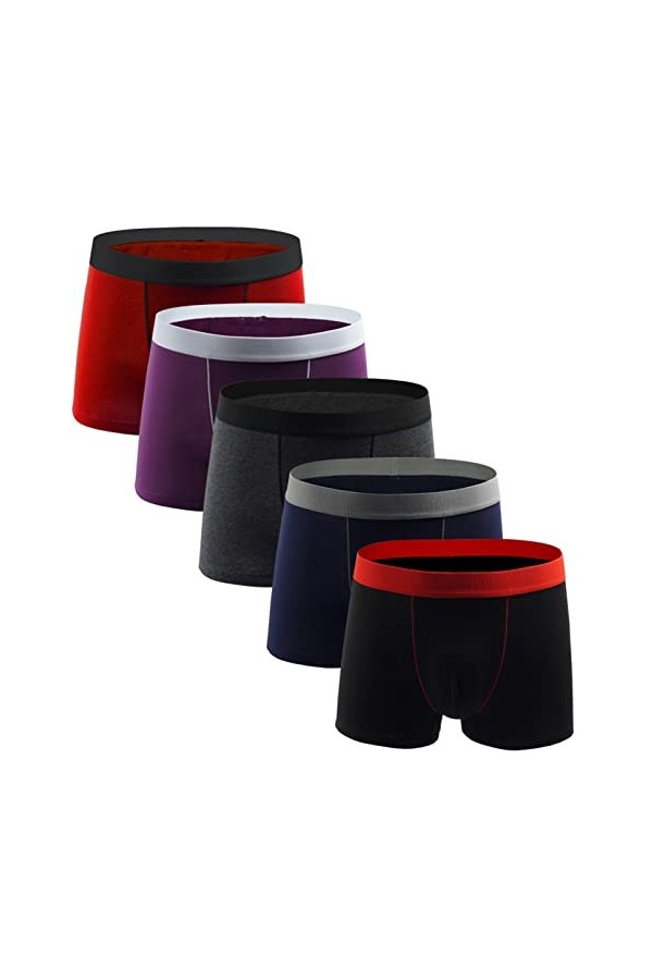 5pcs Boxershorts Hommes européens Plus Taille Masque Boxers Masculins sous-vêtements Boxers Coton Hommes Boxer Shorts Hommes 