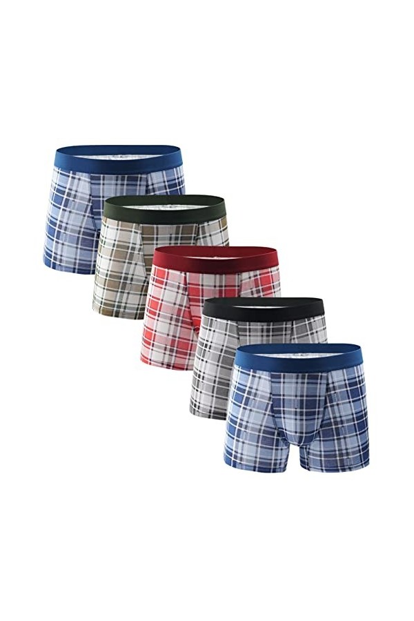 5pcs Boxershorts Hommes européens Plus Taille Masque Boxers Masculins sous-vêtements Boxers Coton Hommes Boxer Shorts Hommes 