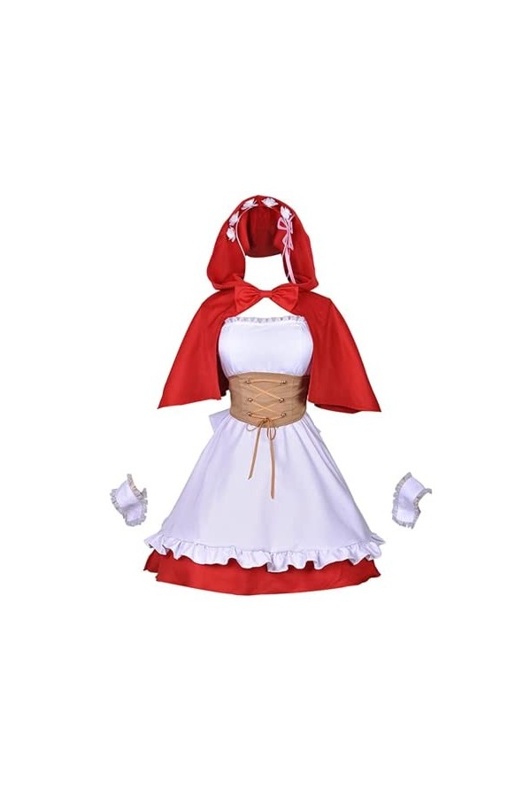 Chuanhua Re:Life in a different world from zero Ram Rem Robe de cosplay Petit chaperon rouge Cosplay pour femme XXL 