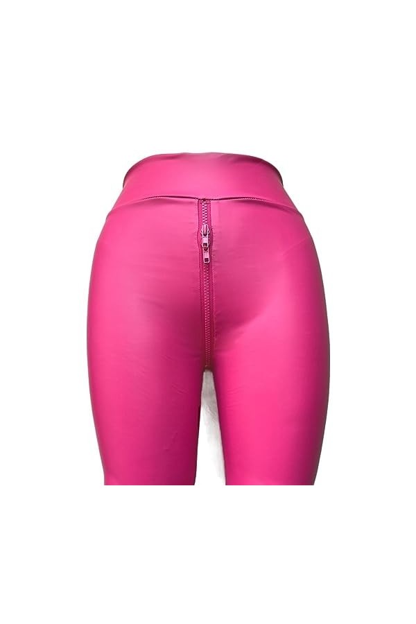 Pantalon Sexy en Cuir Noir Mat à Entrejambe Ouvert for Femmes, Exotique, Moulant, Slim, en Faux Cuir, Look mouillé, Tenue de 