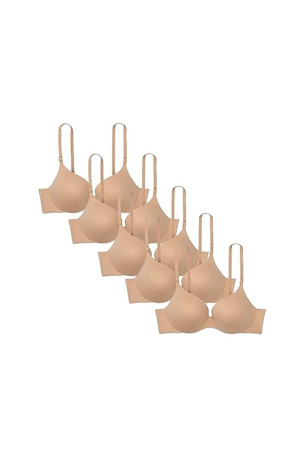 JEShifangjiusu Soutien-Gorge en U pour Femmes, Dos Lifté Soutien-Gorge Push-Up Respirant Soutien-Gorge T-Shirt à Bretelles Ré