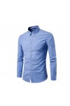 Hommes Oxford Coton Chemise Hommes Printemps décontracté Slim Fit col Montant Hommes Chemises habillées à Manches Longues Sol