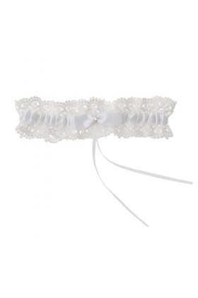 TONZN Jarretelles sexy en dentelle pour femme, nœud en dentelle, accessoire anneau de jambe, porte-jarretelles, jaune clair_t