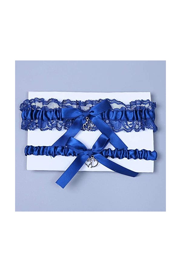 TONZN Accessoires de robes de mariée jarretière, accessoires de mariée élastiques en métal - Bleu roi - Taille unique - Acces