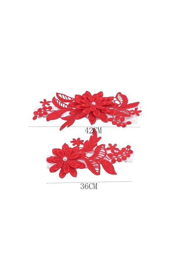 2pcs Jarretière Marine Broderie Floral Sexy Jarretières Cuisse Anneau De Mariée Dentelle Jambe Anneau Color : D, Size : 2pcs