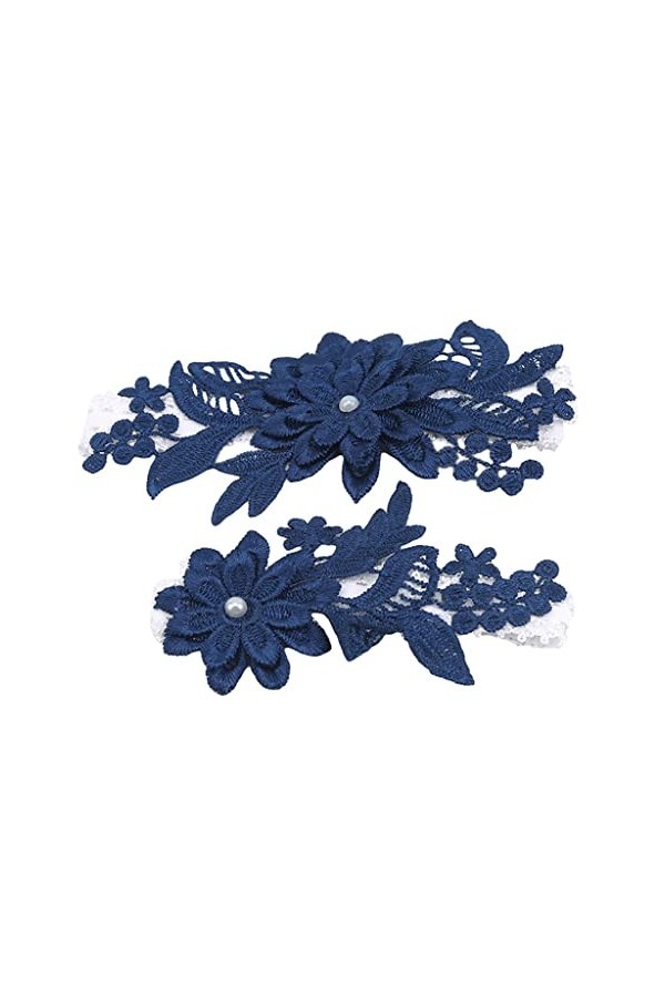 2pcs Jarretière Marine Broderie Floral Sexy Jarretières Cuisse Anneau De Mariée Dentelle Jambe Anneau Color : C, Size : 2pcs