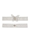 Jarretière en Dentelle Accessoires de Mariage Européens et Américains Sexy Bow Jarretière Anneau de Jambe élastique Color : 