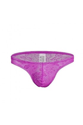 WSZJLN sous-vêtements Sexy en Dentelle pour Hommes, Slip en Maille, Bikini, Lingerie Transparente, Culotte avec Poche bombée,