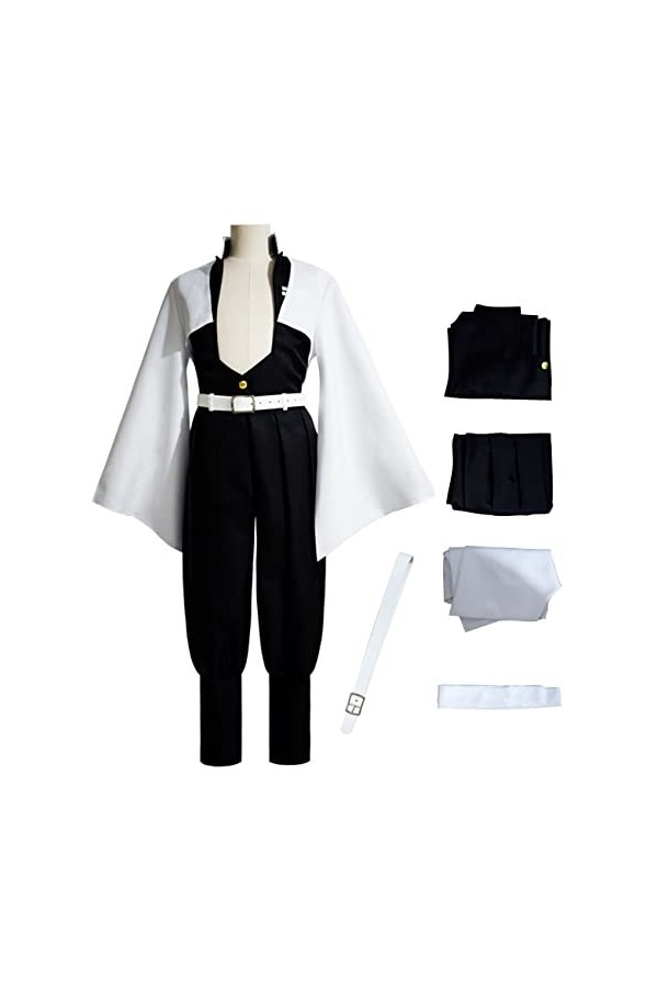 Foanja Sanemi Déguisement Homme Cosplay Demon Slayer Corps Shinazugawa Sanemi Anime Uniforme Complet pour Adulte Halloween Ca