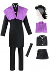 Foanja Genya Déguisement Homme Cosplay Demon Slayer Corps Shinazugawa Genya Anime Uniforme Complet pour Adulte Halloween Carn
