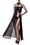 Grey Velvet Longue nuisette transparente, Noir , S-M