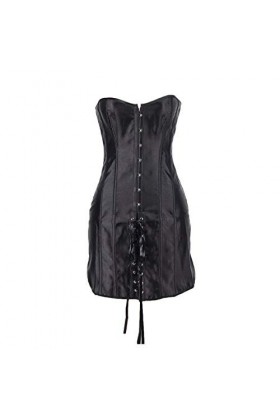 GWSFQ Ensemble De Lingerie Sexyensembles De Pyjama Femme Bustier Corsets Complets Corset Noir À Pointes Corset Taille Plus-Bl