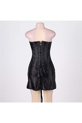 GWSFQ Lingerie Sexy pour Femmes Jeu De Rôlelingerie Sculptante Femme Bustier Corsets Complets Corset Noir À Pointes Corset Ta