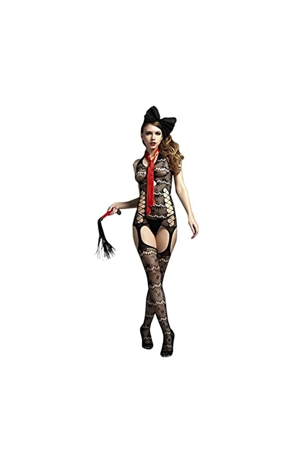 Costumes Érotiques Féminins Femmes Lingerie Sexy Résille Body Bas Robe Body Suit Noir Taille Unique Noir Taille Unique N