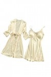 Ensemble de lingerie sexy pour femme - Cami en soie sexy - Vêtements de nuit - Ensemble de sous-vêtements - Pyjama avec robe 