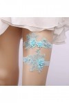 TONZN Jarretière de mariage en dentelle - Bleu ciel - Taille unique