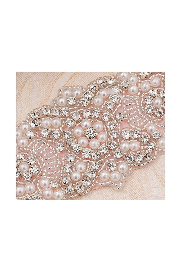 TONZN Jarretière sexy en dentelle élastique avec nœud pour femme, jarretière en dentelle extensible haut de gamme avec strass