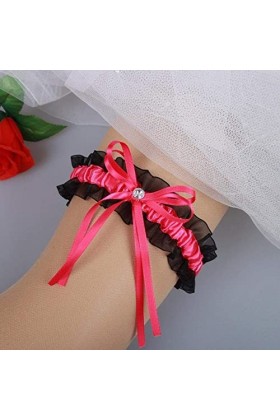 TONZN Accessoires de mariage pour jarretières de mariée, accessoires de mariage en dentelle extensible porte-jarretelles - Ro