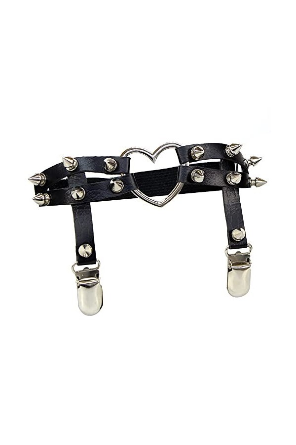 GOOFFY WXYNHHD Femmes Sexy Élasticité Harnais Coeur Jambe Chaîne Jarretelles Cosplay Élastique Cuisse Anneau Jarretière Jarre