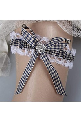 Cadeaux de Mariage pour jarretière de mariée, Accessoires de Robe de mariée en Maille Gaze Jambe Ornement Porte-Jarretelles-B