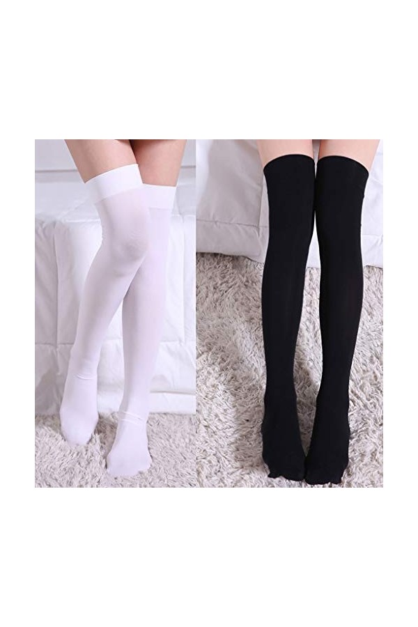 Bas de Cuisse en Soie pour Femmes, Bas de Bas en Silicone, Chaussettes Extensibles, Bas de Cuisse de Soutien, Longues Chausse